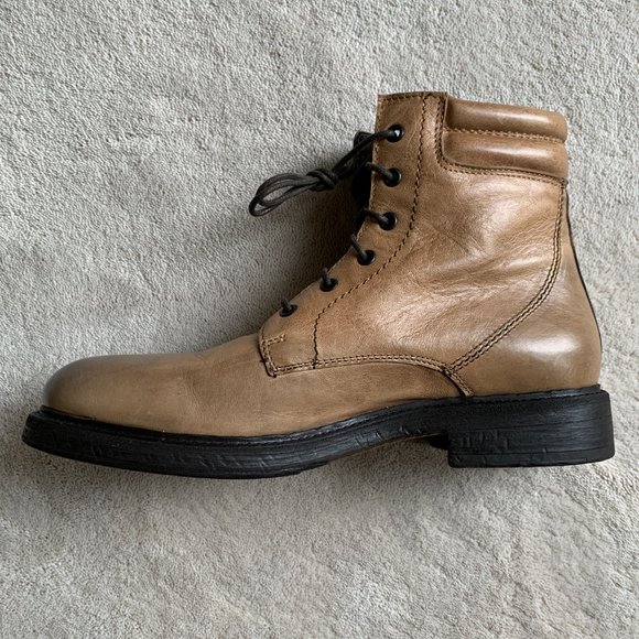 Italian Hand-Made BOEMOS ‘Timberland’ BURNISHED LEATHER Ankle BOOTS Sz 8.5-9 US - Picture 5 of 14